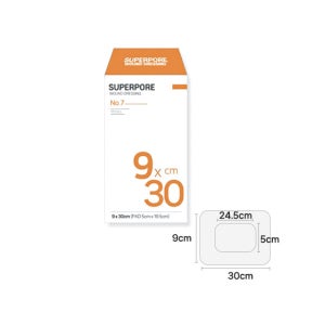 밴드골드 슈퍼포아 멸균 드레싱밴드 병원용 7호 9cmx30cm 50매입