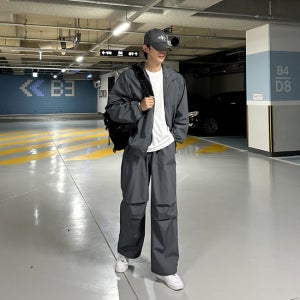 클라쓰업 스트링 후드 바람막이 트레이닝세트 - 3color 7188