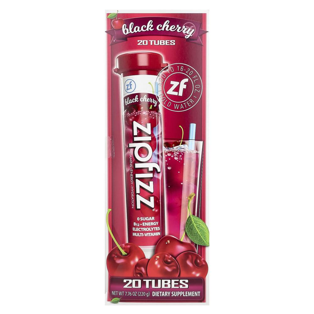 Zipfizz <b>헬시</b>스포츠 <b>에너지</b> 믹스 비타민<b>B12 블랙 체리</b> 튜브 20개입 각 11g 0.39oz