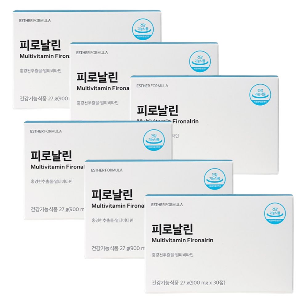 에스더포뮬러 <b>피로날린</b> 비타민B+홍경천 900mg 30정 6박스