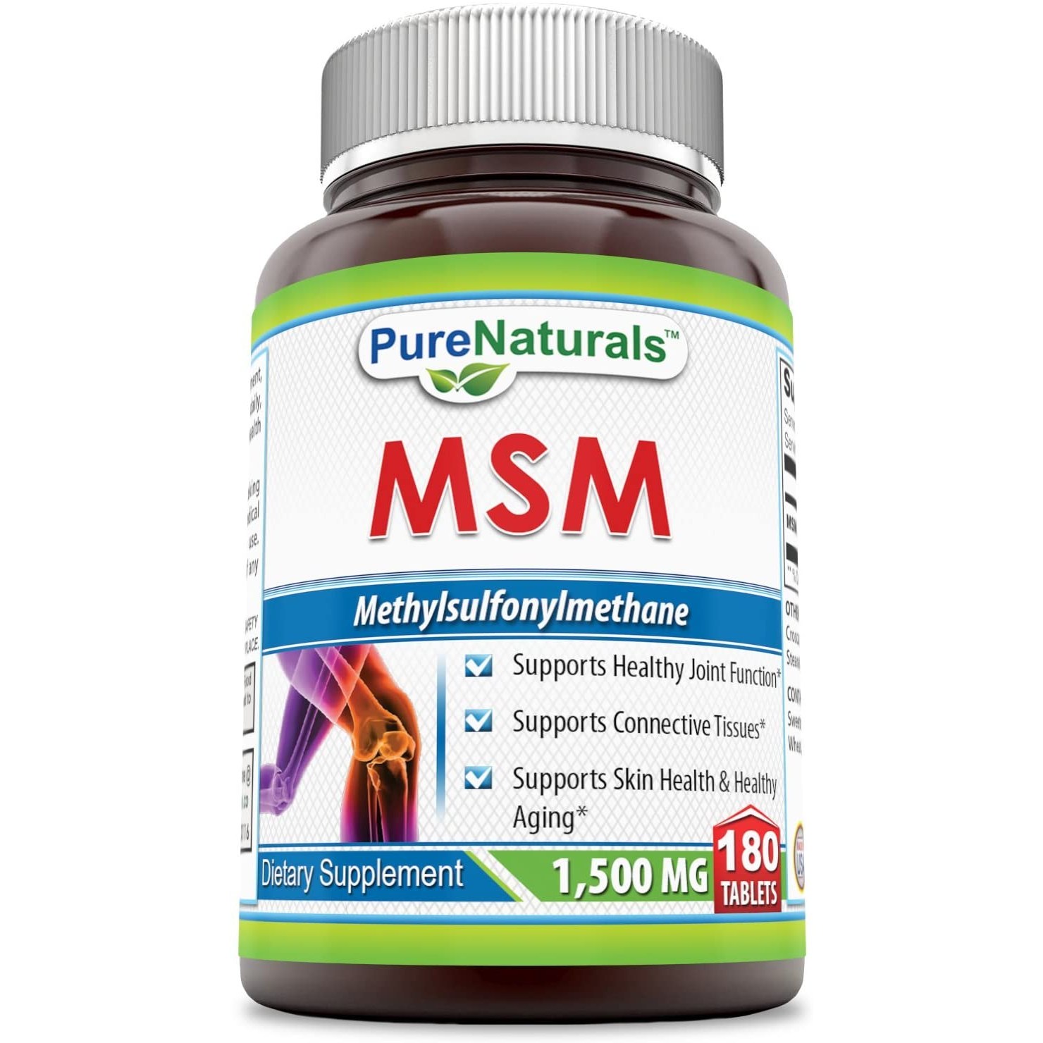 엠스엠Pure Naturals <b>MSM</b> 1500 mg, 180 Tablets
