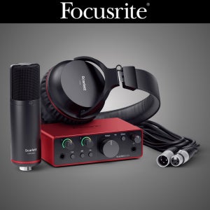 포커스라이트 스칼렛 솔로 스튜디오 4세대 오디오 인터페이스 마이크 헤드폰 패키지