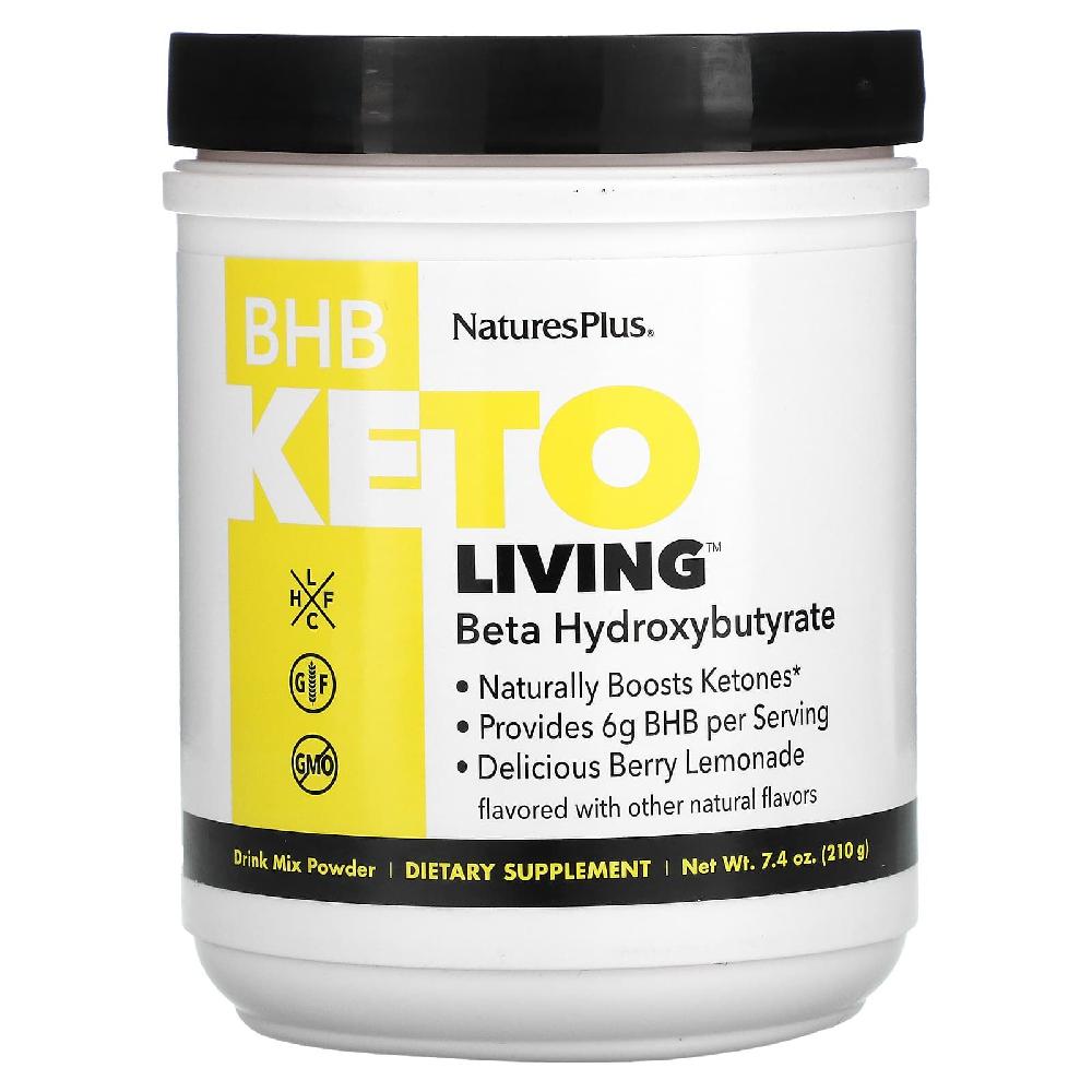 <b>네이처스플러스</b> BHB 케토 리빙 Keto 에너지 <b>운동전후</b> 베리 레모네이드 비건 210g