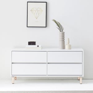 집무드 밀라노 드레스룸 2단 4칸 낮은 옷 서랍장 1200