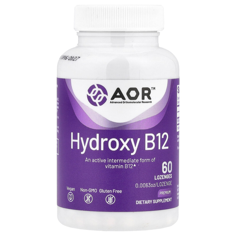 (아이허브) AOR <b>하이드록시</b> B12 1mg 사탕 정제 60정 해외직구