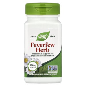 (아이허브) 네이처스웨이 Feverfew Herb 380mg 100 식물성 캡슐 해외직구