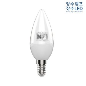 LED 촛대구 투명 5W 전구색 주광색 E14 E17 E26 촛대램프