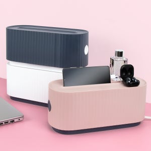 스윗홈 파스텔 투톤 멀티탭 정리함 화이트 책상 콘센트 전선 정리 케이블 선정리