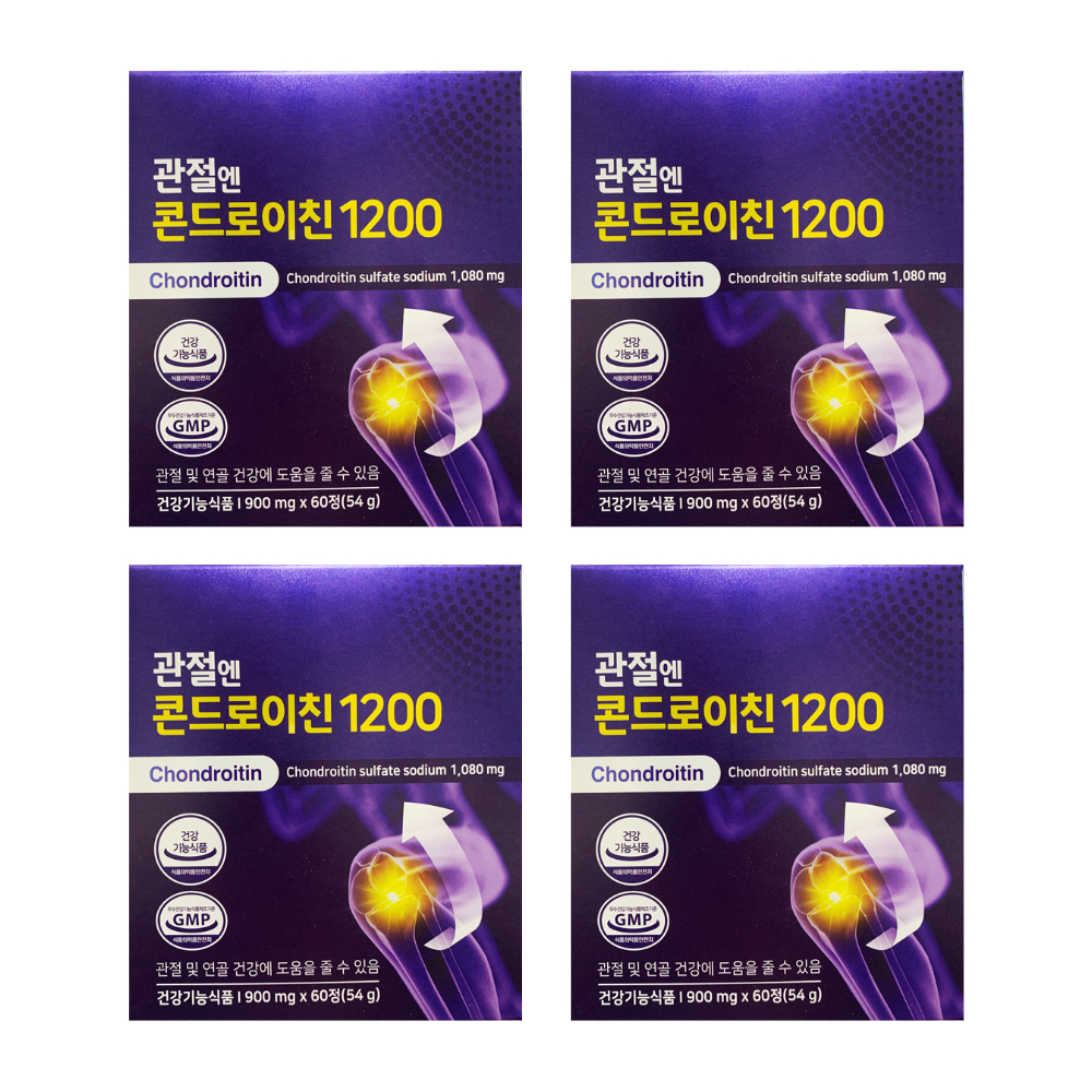 주영<b>엔에스</b> 관절엔 콘드로이친 1200 900mg x 60정 X 4개