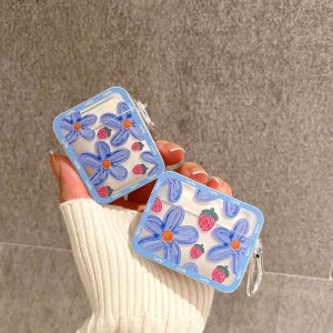 에어팟케이스 블루플라워 에어팟 프로 2 3 1 세대 젤리