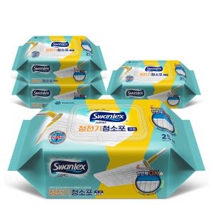 스완렉스 고평량 60gsm 정전기 청소포 대형(캡형) 25매 x 4팩