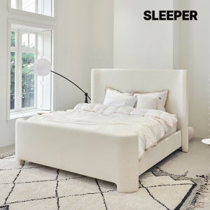 슬립퍼 커브 패브릭 호텔 신혼부부 침대 프레임 LK 라지킹 침대