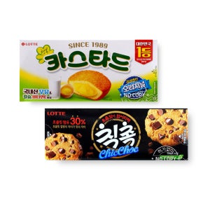 롯데 카스타드138g + 칙촉120g 사무실간식 탕비실음식 곽과자모음 간식 탕비실과자