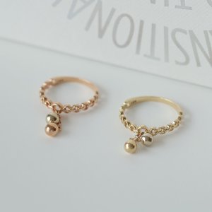 14k 18k 더블 멜팅 볼반지 딸랑이 애끼반지 우정링 금반지