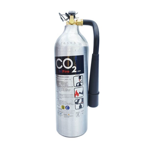 CO2소화기 2.3kg 은색 5파운드 알루미늄 이산화탄소소화기 유류화재 전기화재 엔케이텍