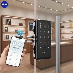스마트 IoT 유리문 도어락 - 무인 매장 상가 픽업 강화유리 원격 블루파이 잇소키