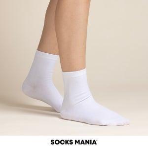 여학생 흰 무지 중목 10켤레