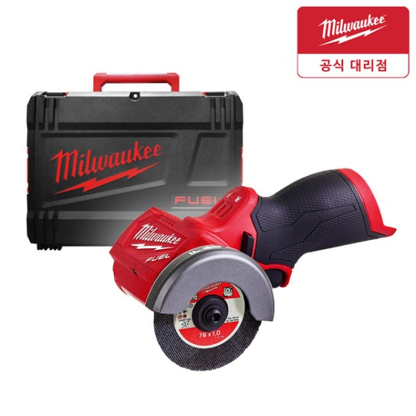 밀워키 M12 FCOT-0X 충전 컷오프 컴팩트 그라인더 베어툴 3인치 케이스포함