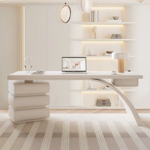 맞춤제작 서랍형책상 모듈 안방 디자인책상 크림 스타일 1.4m 책상