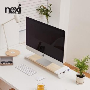 [NEXI] 넥시 모니터받침대 우드화이트 NX SMARTMS 02 NX822