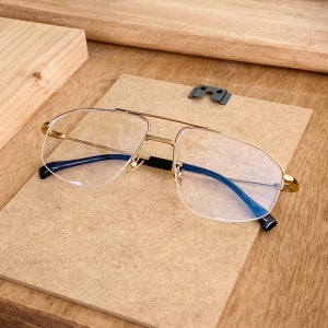 프로젝트프로덕트 안경 CL14 CG 골드 다각 투브릿지 반무테 티타늄 안경테