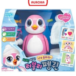 터치터치 나를 돌봐줘 러블리 펭귄 핑크 인형 작동 동물 장난감