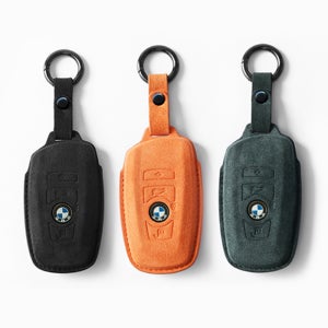 라온맥스 BMW 스마트 키 알칸타라 스웨이드 커버 키케이스 + 펜던트 키링