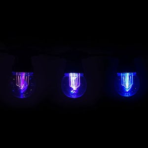 퍼스트 LED G50 볼장식 8조 DC 24V RGB 자동 색상변환 스트링 라이트 글로브 볼 알 램프 테라스 캠핑 루프탑 조명장식 LED전구일체형 글로브전구 LED아크릴전구 볼전구