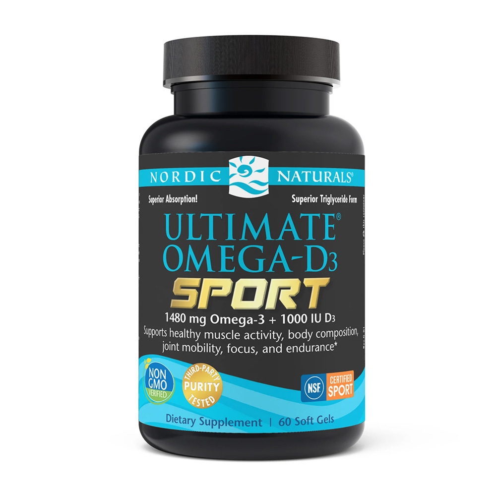 노르딕내추럴스 <b>얼티메이트 오메가</b><b>D3스포츠</b> 1480mg EPA 850DHA 425 1000IU 비타민<b>D3</b> 60정