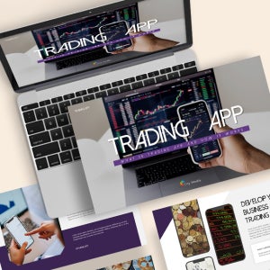 트레이딩 앱 파워포인트 PPT 템플릿 (어플, 회계, 금융, 경제, 주식, 비즈니스, 은행)