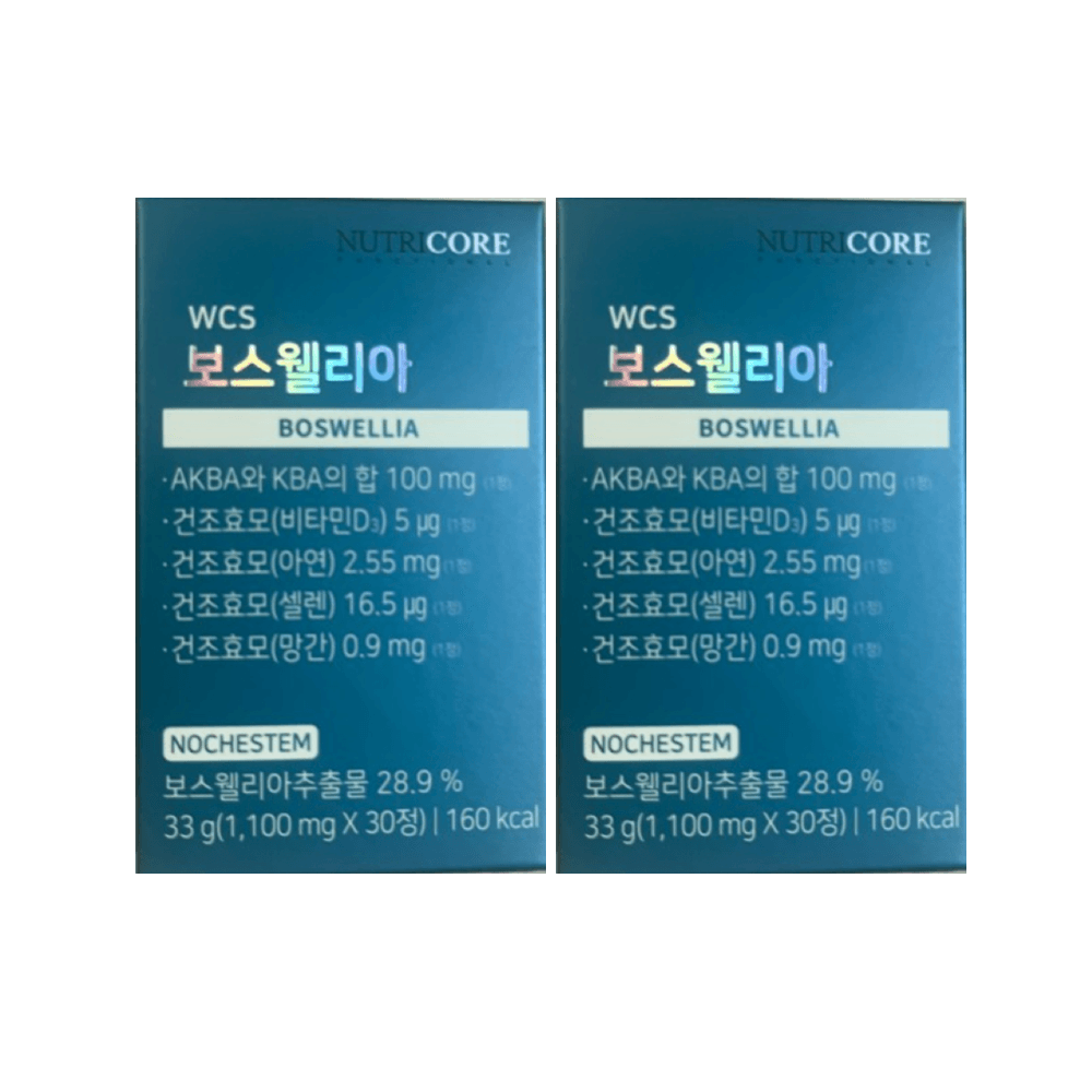 뉴트리코어 WCS <b>보스웰리아</b> 1000mg 30정 x 2개