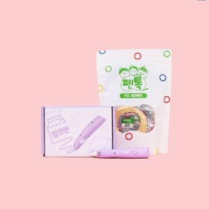 [포도맛 안전한 보라색 저온 무선 3D펜+5m 12색 PCL 고급형 필라멘트 세트] 밀크펜