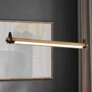 스트랩 앵글 LED 일체형 원목 행잉 펜던트 테이블 식탁 조명