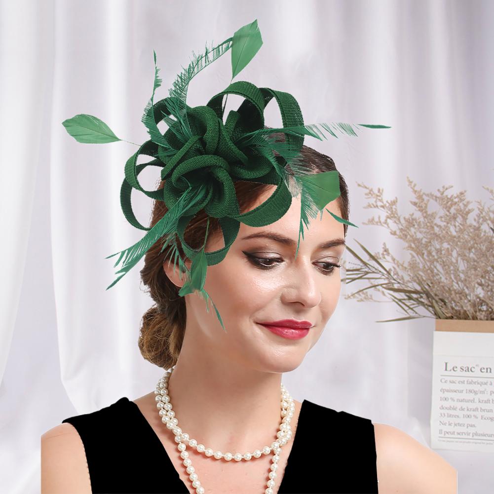 영부인 모자 영국 귀족 패시네이터 레트로 개화기 칵테일 무도회 파티 헤드 장식 헤어 액세서리 깃털 멀티 레이어 빈티지 드레스 업 신부