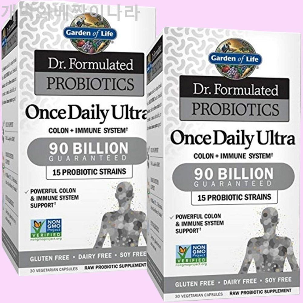 가든오브라이프 <b>닥터 포뮬레이티드</b> 프로바이오틱 <b>원스 데일리 울트라</b> 유산균 30정 2통