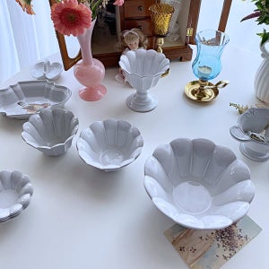 정희진도자기 꽃 보울 대접 국그릇 시리얼볼 플레이팅 핸드메이드