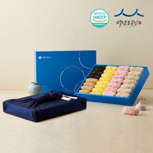 강릉 한과 수제 전통 찹쌀유과 강정화 2단 선물세트 명절 설날 추석 선물 부모님 보자기