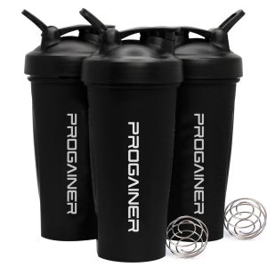 프로게이너 파워쉐이커 블랜드볼 헬스 텀블러 단백질 보틀 쉐이크물통 1800ml, 블랙