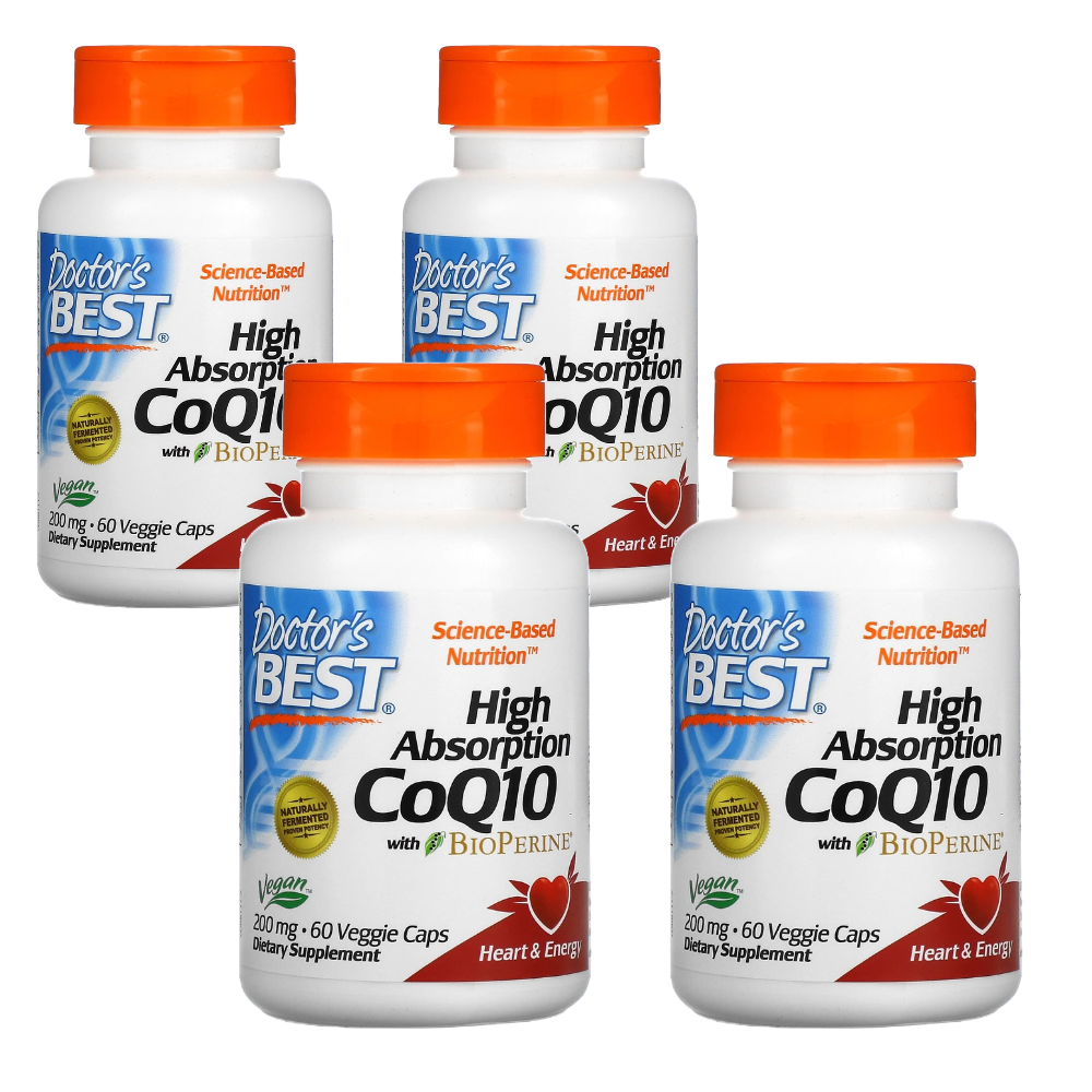 닥터스베스트 <b>코큐텐</b> 코엔자임큐텐 <b>위드 바이오페린</b> <b>200mg</b> 60베지캡슐 4병