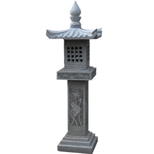 야외 정원 판석 석등 석탑 조경 돌 램프 안뜰 연못