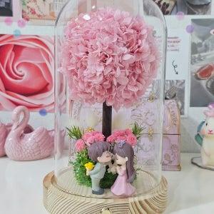 프리저브드플라워 수국 토피어리 유리돔 프로포즈 출산선물 여자친구꽃선물