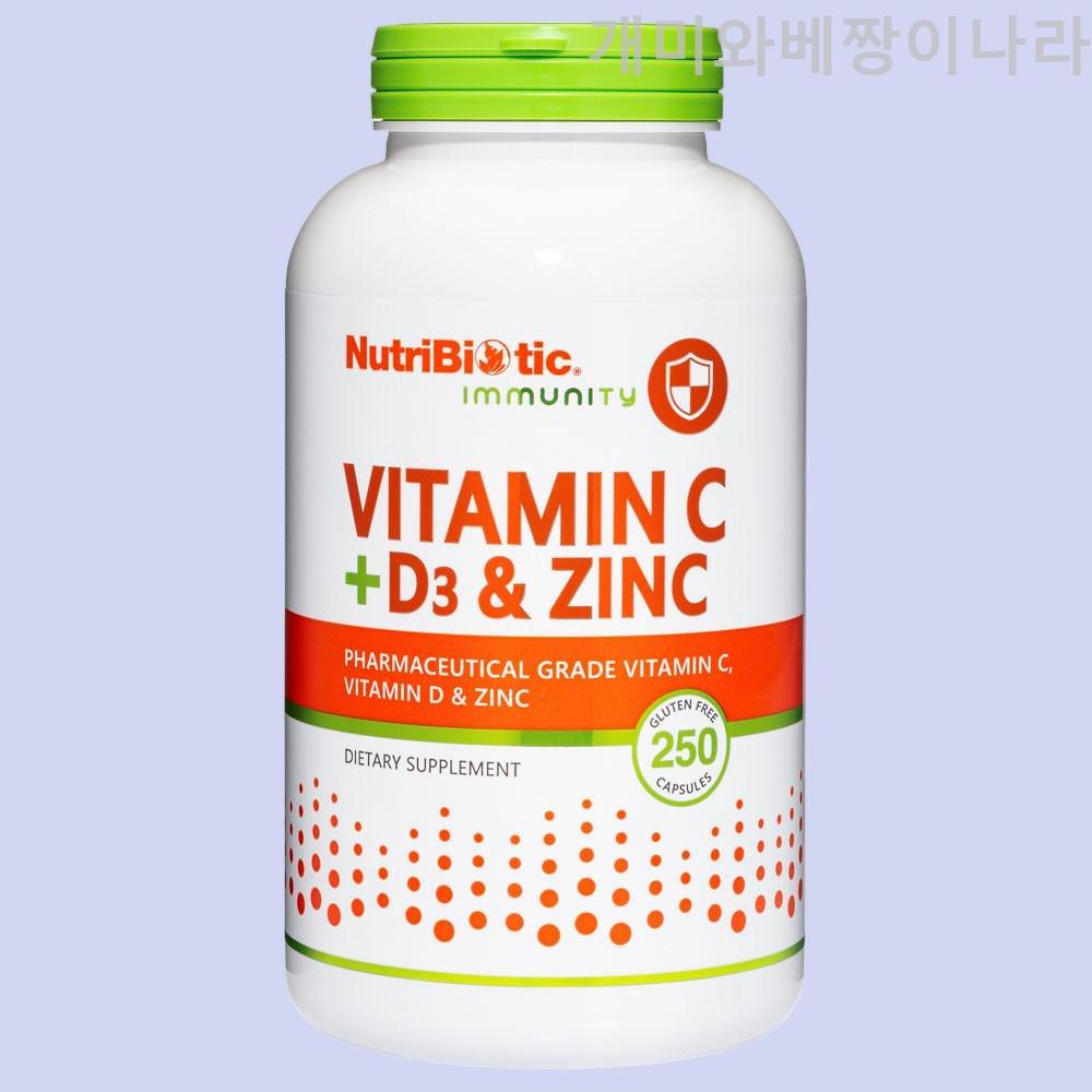 <b>뉴트리바이오틱</b> 징크 <b>비타민디</b> D3 비타민C 250캡슐