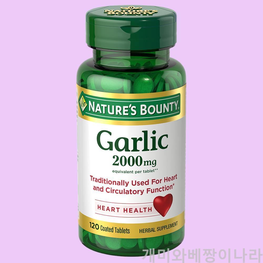 Nature’s Bounty 오우더 프리 <b>갈릭 2000mg</b> 120정