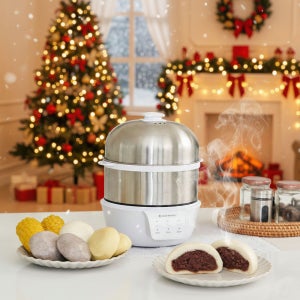 [+계란보관함]홈마블 2단 스텐 반숙 계란 달걀삶는 에그쿠커 야채 찜기 호빵 기계 멀티쿠커