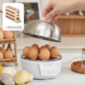 계란찜기 달걀삶는기계 반숙 타이머 전기야채찜기 만두 고구마 에그멀티쿠커 홈마블 올스텐 2단+보관함