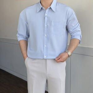 1+1 남자 빅사이즈 정장 가을 셔츠 남성 구김없는 드레스 링클프리 여름 와이셔츠