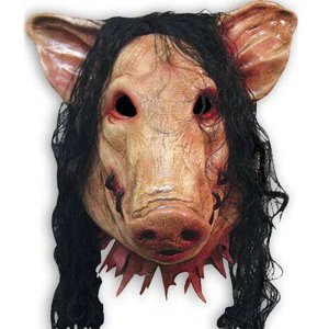 할로윈 돼지 머리 통가면 인간형 짐승 수인 피묻은 호그 캐릭터 분장 마스크