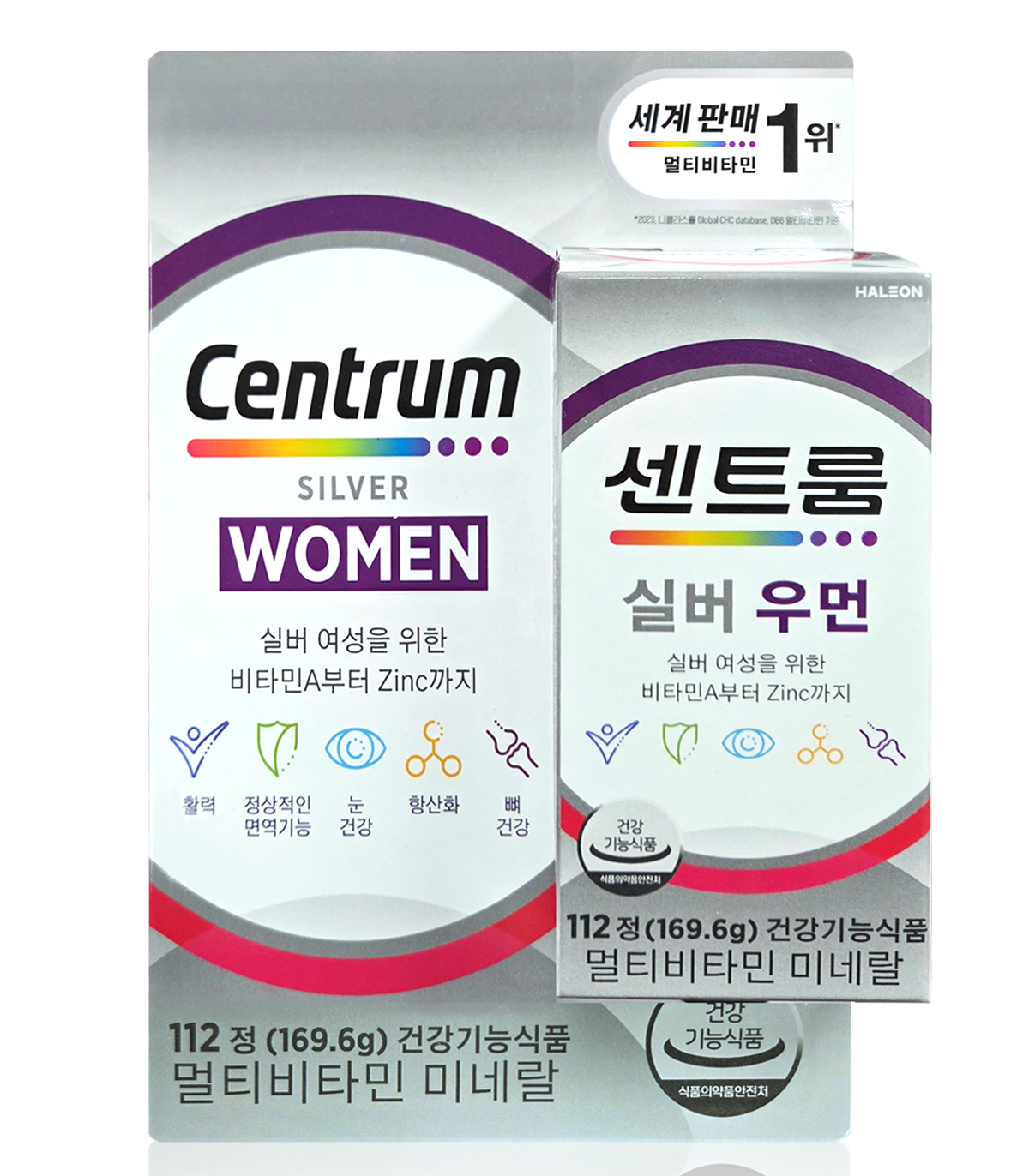 센트룸 실버 포 우먼 종합 멀티 비타민 영양제 112정 비타민B12 대용량