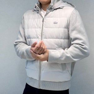 라코스테 남성 니트 하이브리드 블루종 구스다운 데일리 패딩 골프패딩점퍼