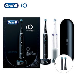 [신제품] 오랄비 iO10 전동칫솔 코스믹 블랙(본품 1개+추가 리필모 2입)